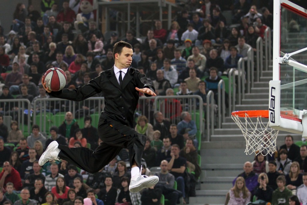 Basketball dunking